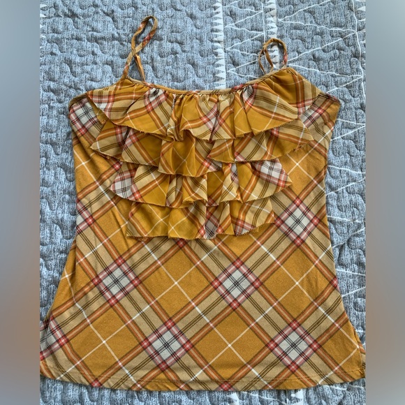 New York & Company Tops - New York and company spaghetti strap ruffled top size Medium